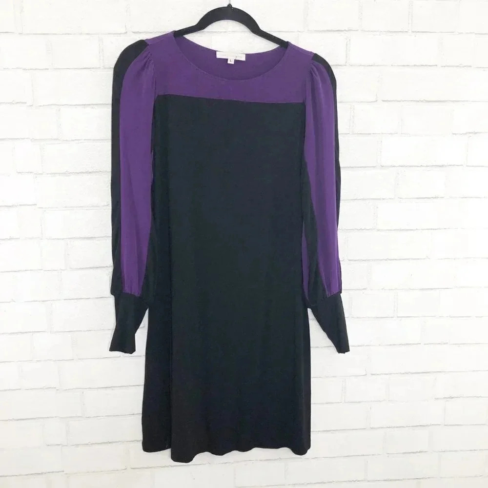 Corey Lynn Calter Purple & Black Color-block Dress